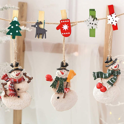 60er Pack Weihnachtsklammern Holz Mini Clips Wäscheklammern Adventskalender DIY