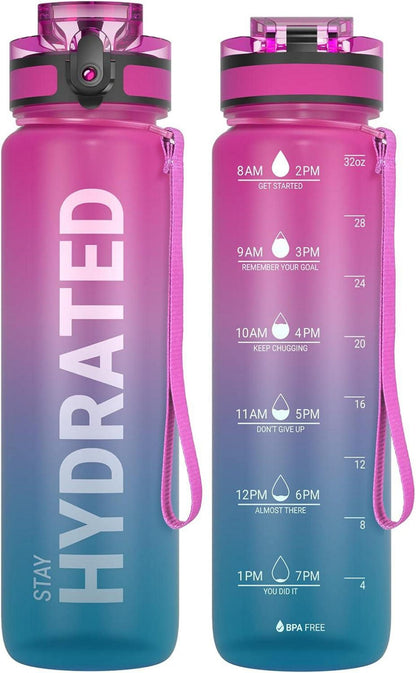 Sport Trinkflasche BPA-frei Tritan Auslaufsicher 1L Aurora Borealis