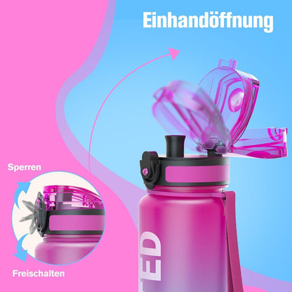 Sport Trinkflasche BPA-frei Tritan Auslaufsicher 1L Aurora Borealis