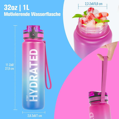 Sahara Sailor Sport Trinkflasche BPA-frei Tritan 1L Yoga Gym