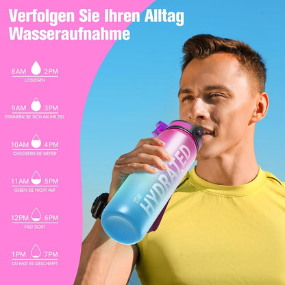 Trinkflasche Sport BPA-frei Tritan 1L Auslaufsicher für Fahrrad
