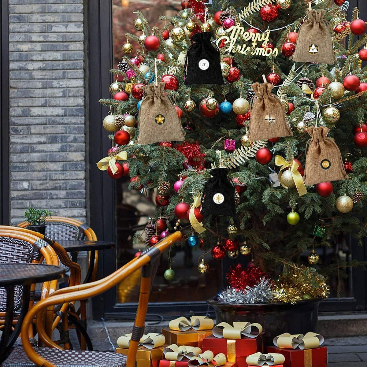 24 Jute Adventskalender zum Befüllen mit Zubehör