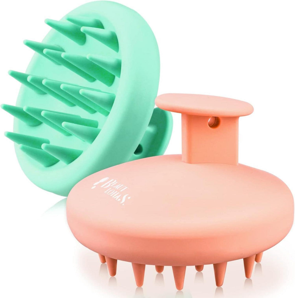 Massagebürste für Kopfhaut und Haare - 2er Set (rosa