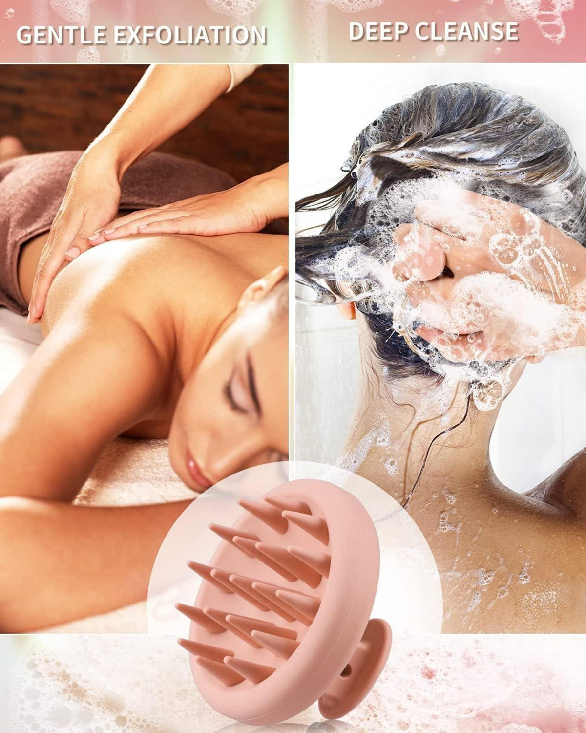 Kopfhaut Massagebürste Haare BEAUTLOHAS Bürste Shampoo Nass Trocken 2pcs rosa grün Massagebürste Kopfhaut