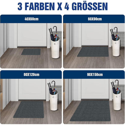 DFIONC Fußmatte innen Dunkelgrau 60x90 cm waschbar