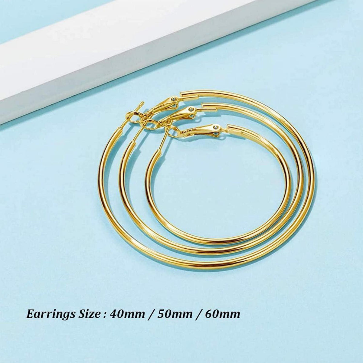 Silber Creolen Set 925 - 40/50/60mm - Silber/Rosegold/Gold