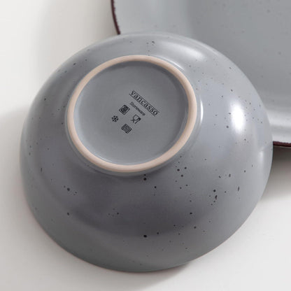 Tafelservice Steingut Vintage Look 16-teilig Grau