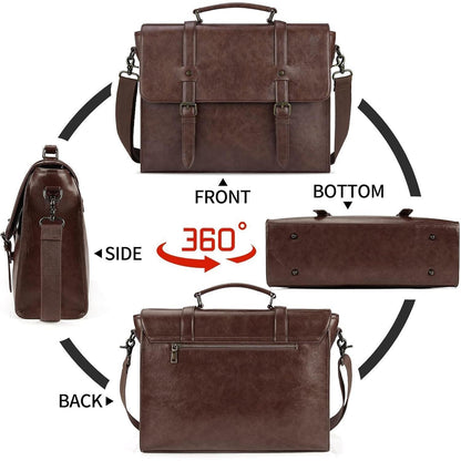 Lubardy Umhängetasche Herren Aktentasche Laptoptasche 15.6