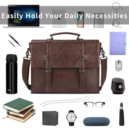 Lubardy Umhängetasche Herren Aktentasche Laptoptasche 15.6