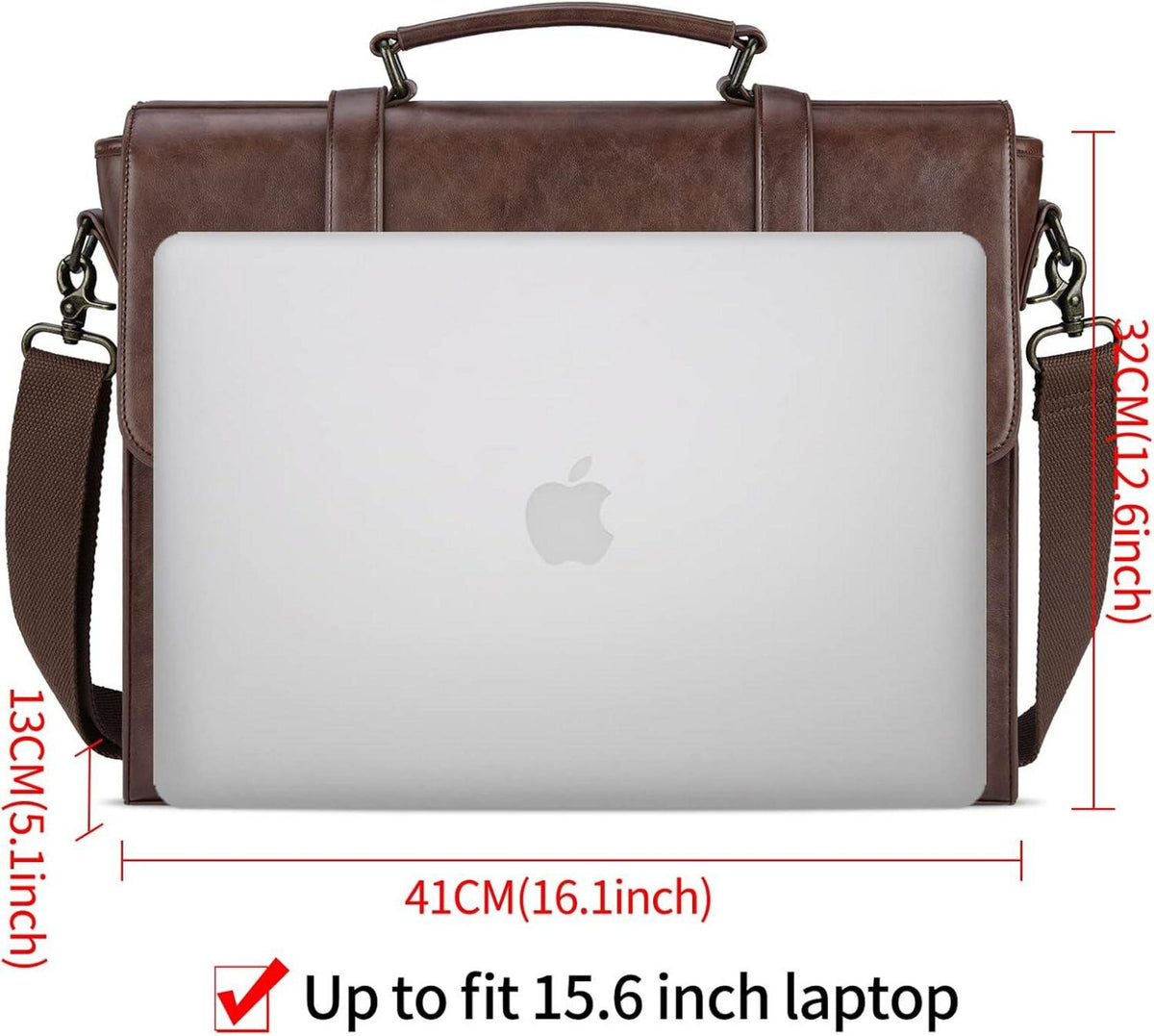 Lubardy Umhängetasche Herren 15.6 Zoll Wasserdicht Vintage Ledertasche