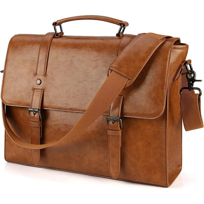 Lubardy Umhängetasche Herren 15,6 Zoll Vintage Ledertasche