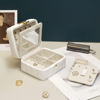 Kleine Reise Schmuckschatulle Diamant Leder Schmuckbox