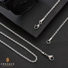 Goldkette Herren Silberkette 2,5mm Rope Kette Edelstahl 18K