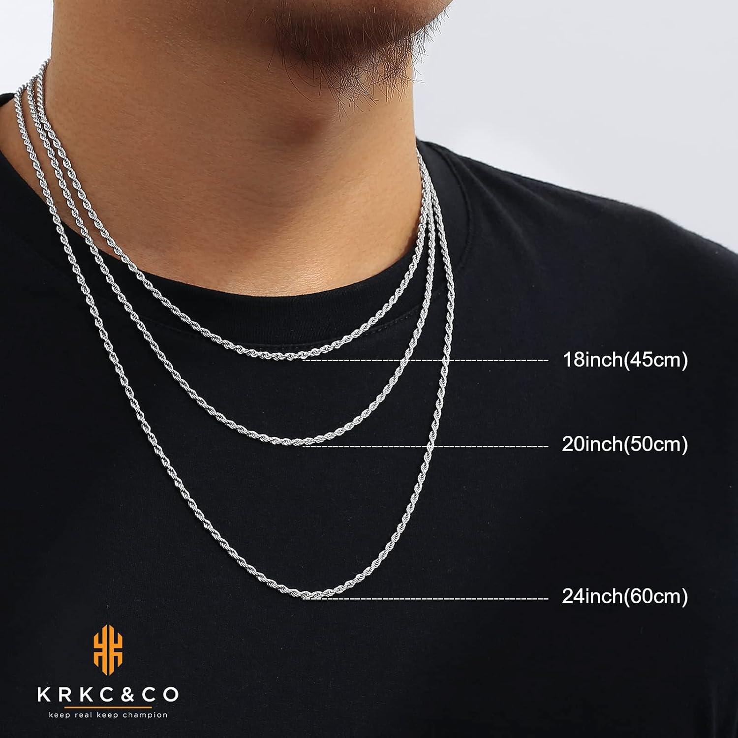 Goldkette für Herren 2,5mm Silber Edelstahl Weizenkette 18K