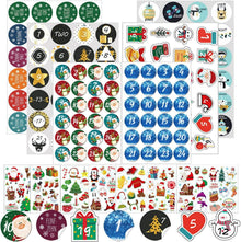 Adventskalender Nummer Aufkleber 24 Sticker Weihnachten 4cm rund