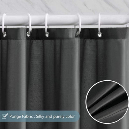 Duschvorhang Eck Dusche Polyester Textil Dunkelgrau 90x180cm