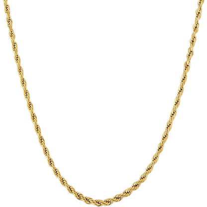 Goldkette Herren Silberkette 2,5mm Edelstahl Rope Halskette