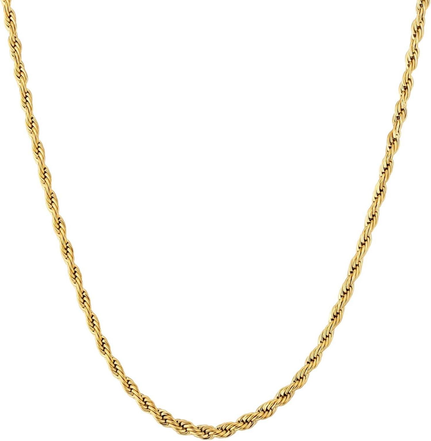 Goldkette dünne Edelstahl Rope Kette 2,5mm beschichtet