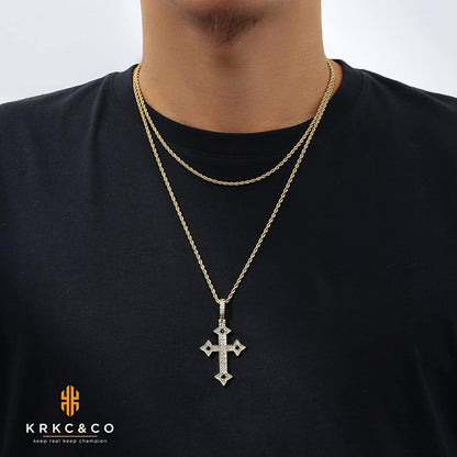 KRKC&CO Goldkette Herren: Damen 2,5mm 18K Gold/Weißgold beschichtet Halskette