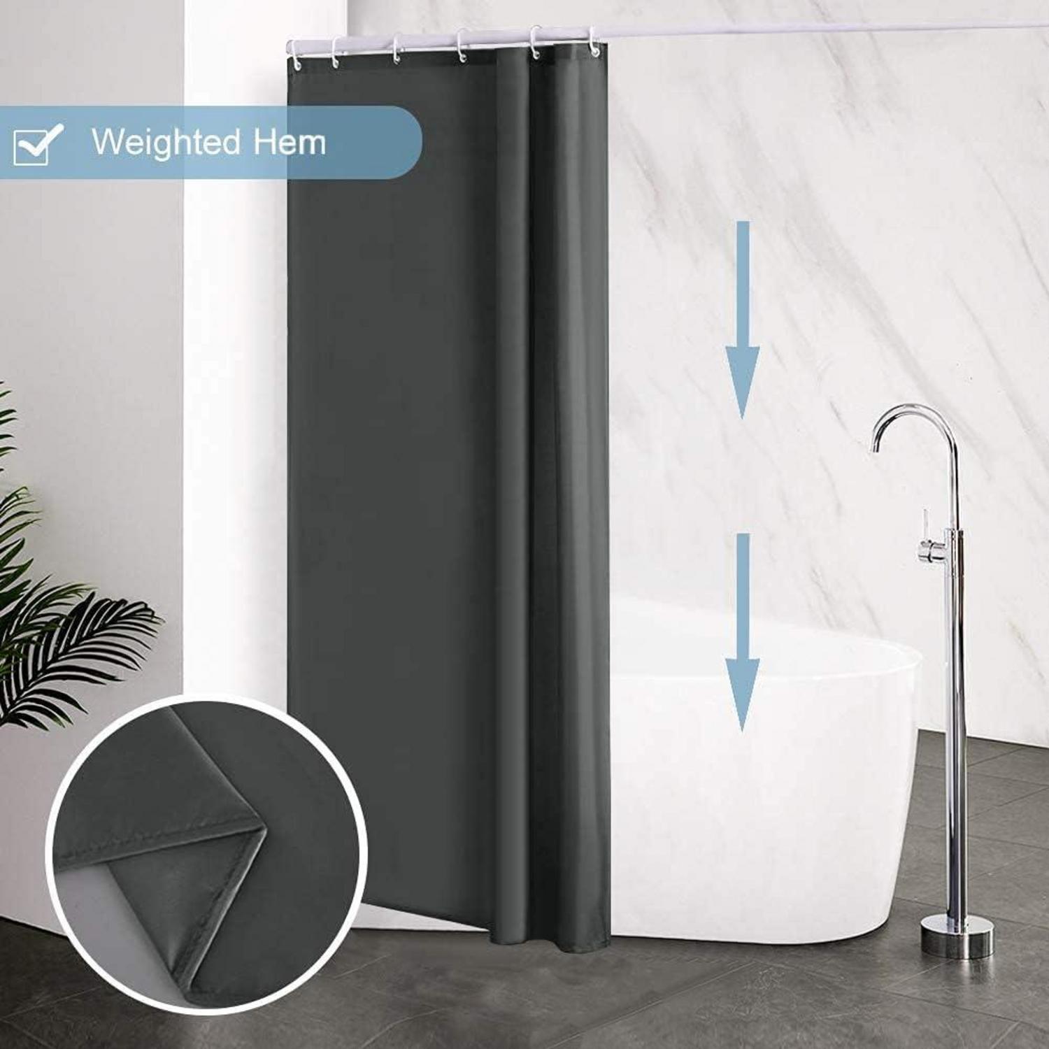 Schmaler Duschvorhang Polyester Wasserabweisend 85x180 Dunkelgrau