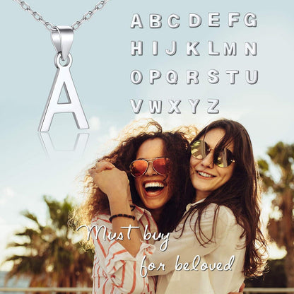 925 Silber Initiale Alphabet Anhänger Damen Halskette