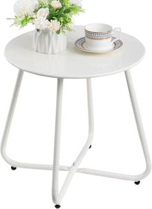 Beistelltisch Outdoor Balkontisch Gartentisch Rund Metall Wetterfest