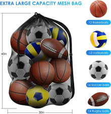 Extra große Sportballtasche aus Netzgewebe für Basketball