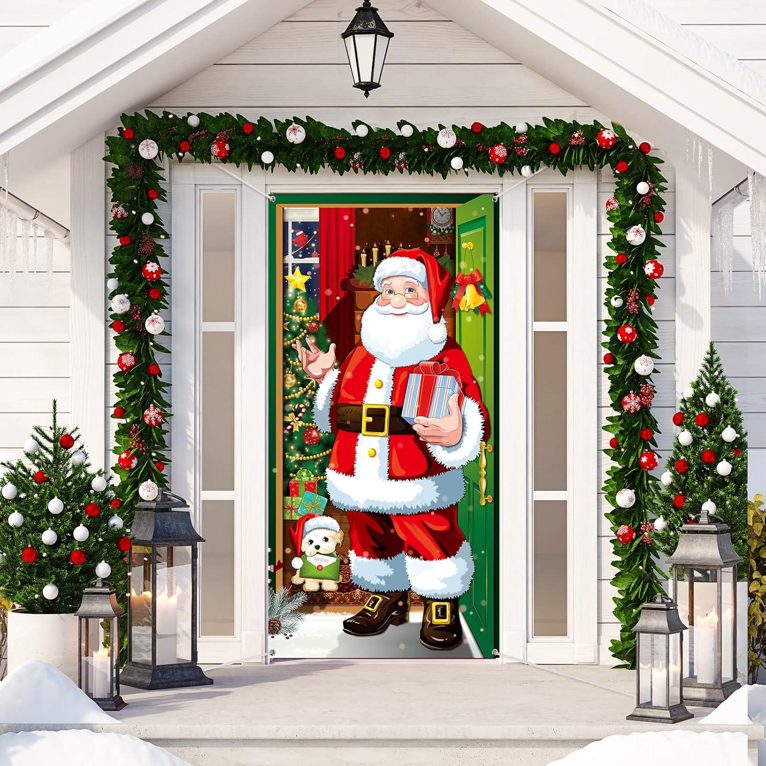 Weihnachtsmann Tür Hängebanner Weihnachtsdekoration Türabdeckung