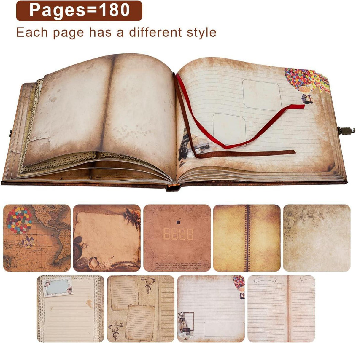 Fotoalbum zum Selbstgestalten Scrapbook Groß 180 Seiten Familie