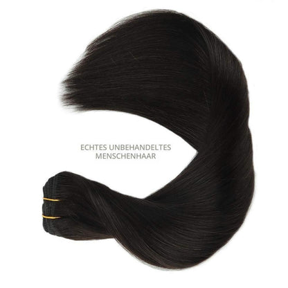 Echthaar Clip-Ins Schwarz 40cm - 150g Remy Haarverlängerung