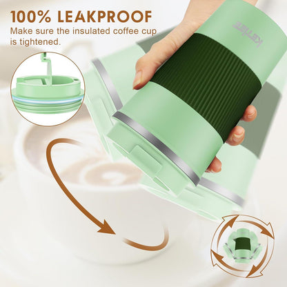 Isolierter Kaffeebecher to go 510ml Thermobecher Thermo Grün