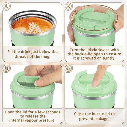 Kaffeebecher to go, Thermobecher 510ml, Doppelwandig Grün