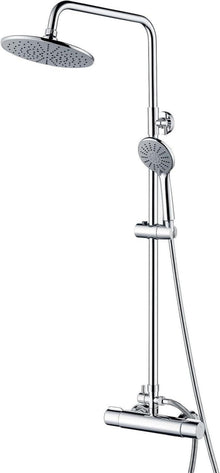 Duscharmatur mit Thermostat Höhenverstellbar Regendusche 23x23cm