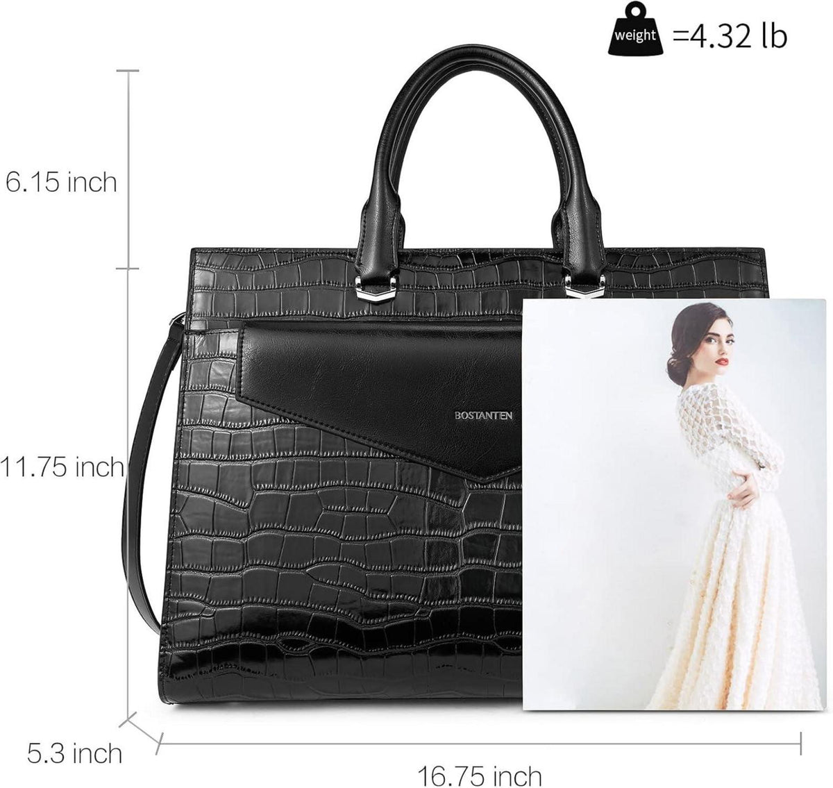 Damen Aktentasche Leder 15.6 Zoll Schultertasche Arbeitstasche