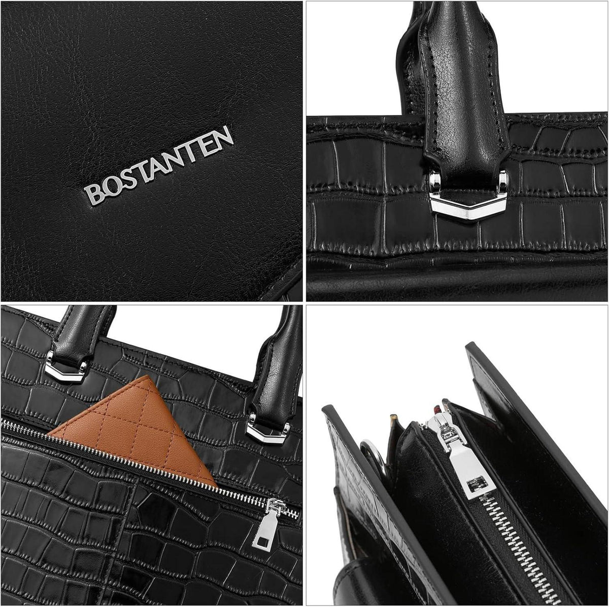 Damen Aktentasche Leder 15.6 Zoll Laptop Schultertasche