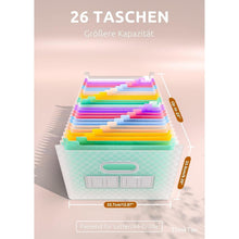 Akkordeon-Aktenordner mit 26 Fächern, Erweiterbar, A4, Grün