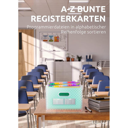 Akkordeon-Aktenordner mit 26 Fächern, Erweiterbar, A4, Grün