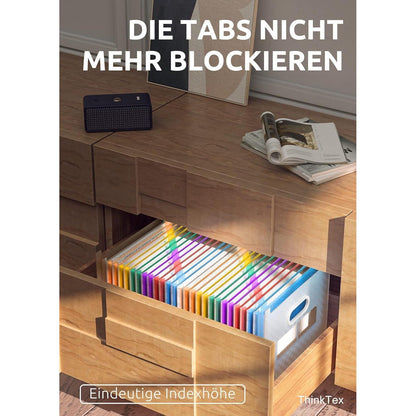 Akkordeon-Aktenordner 26 Fächer Tragbar Erweiterbar A4 Blau