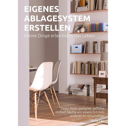 Akkordeon-Aktenordner 26 Fächer Tragbar Erweiterbar A4 Blau