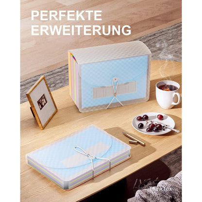Akkordeon Aktenordner 26 Fächer A4 Briefgröße Blau