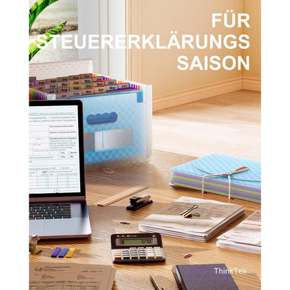 Akkordeon Aktenordner 26 Fächer A4 Briefgröße Blau