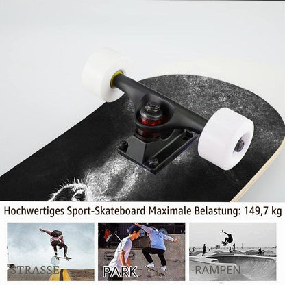 31 Zoll Skateboard – Robustes Ahornbrett für Anfänger & Profis