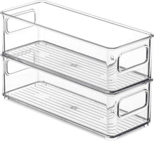 Transparente Kühlschrank Organizer 2er Set 25x9.5x7.5cm
