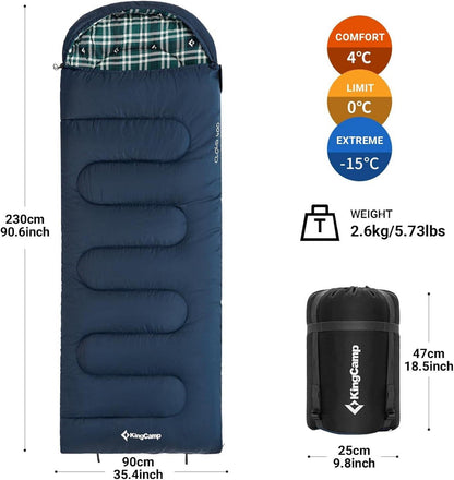 KingCamp Outdoor Deckenschlafsack 3-4 Jahreszeiten leicht