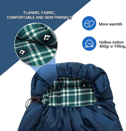 KingCamp Schlafsack Outdoor Warmer Deckenschlafsack 3-4 Jahreszeiten 400g Füllung