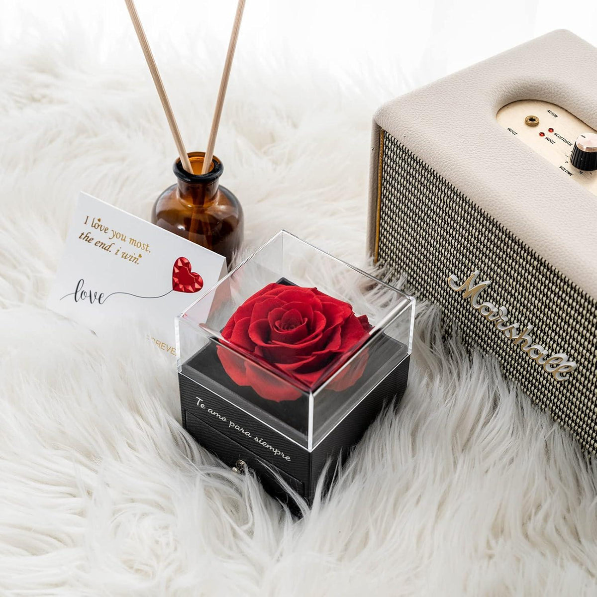 Ewige Rote Rose Halskette Geschenk Frauen Mutter Oma Weihnachten