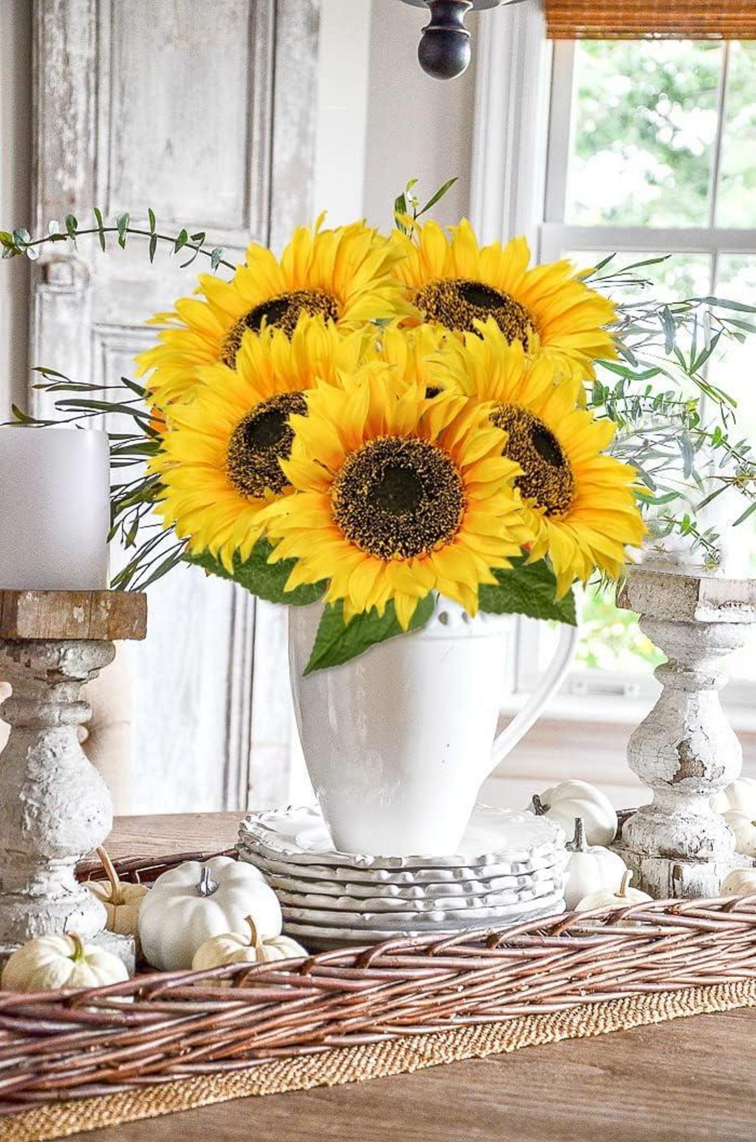 Künstliche Sonnenblumen 83cm Groß Deko Seidenblumen Hochzeit Party