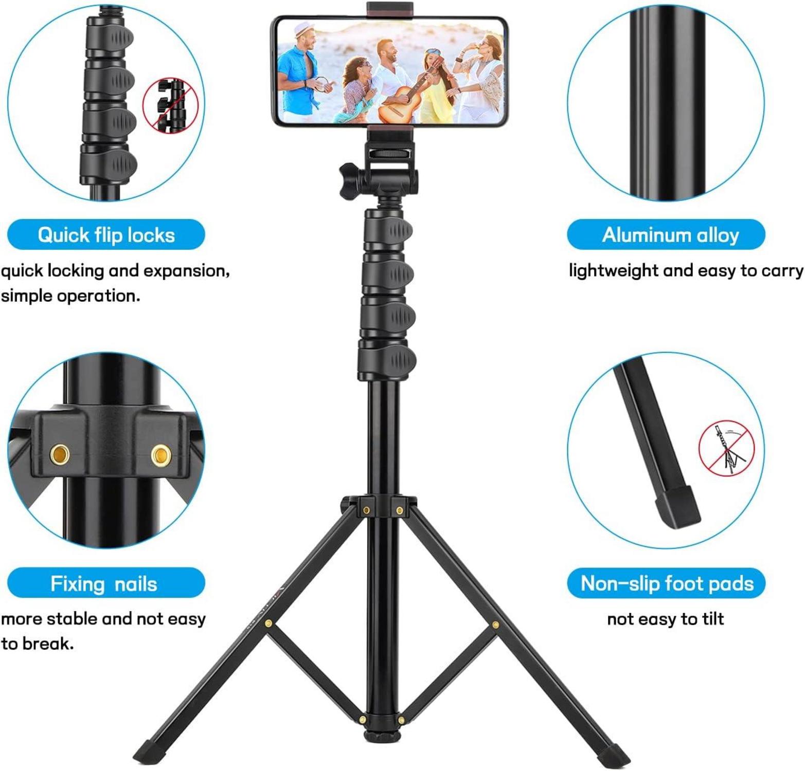 Handy Stativ Ständer 172cm Selfie Stick für iPhone Samsung Huawei