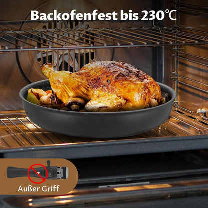 Hochwertiges 4tlg Pfannen-Set | 20+24+28 cm | abnehmbarer