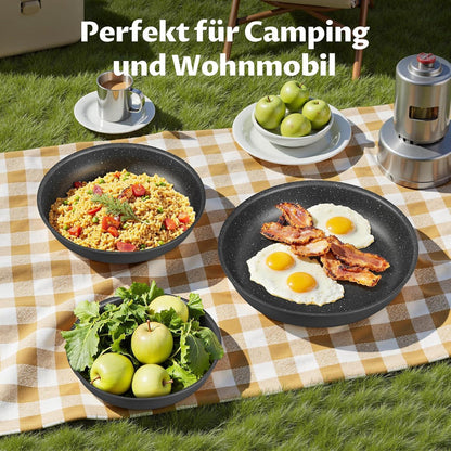 Hochwertiges 4tlg Pfannen-Set | 20+24+28 cm | abnehmbarer